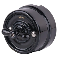 Изображение Выключатель на 4 положения двухклавишный (черный) Ретро W5620008