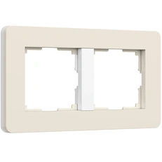 Изображение Рамка на 2 поста Split (айвори/белый, soft-touch) W0023066