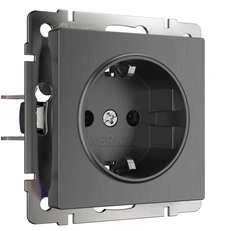 Изображение Розетка с заземлением (графит рифленый) W1171004