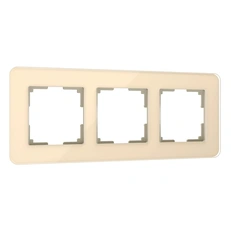 Изображение Рамка из стекла на 3 поста Elite айвори W0032443
